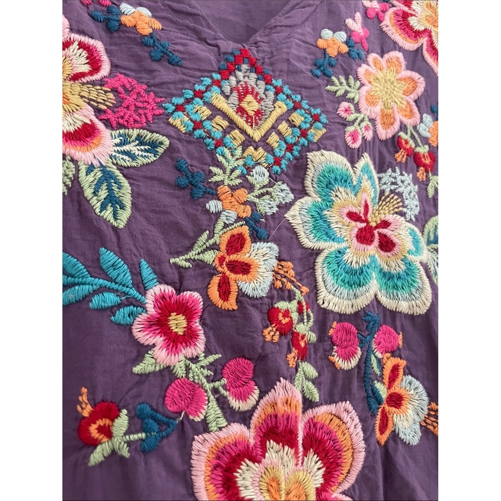 Johnny Was Tunic Cotton Floral Embroidery XL Boho Top - Picture 5 of 12